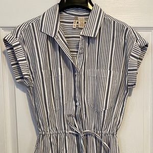 Gray and white pin stripe summer dress size XS